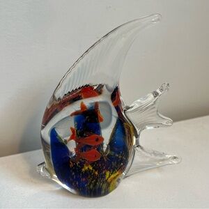 Art Glass Tropical Fish Aquarium Sculpture Coral Reef Sea Paperweight